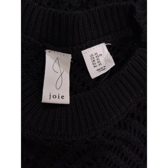 Joie Black Sleeveless Knit Crochet Pattern Midi Dress XS, NWOT. - Picture 3 of 7